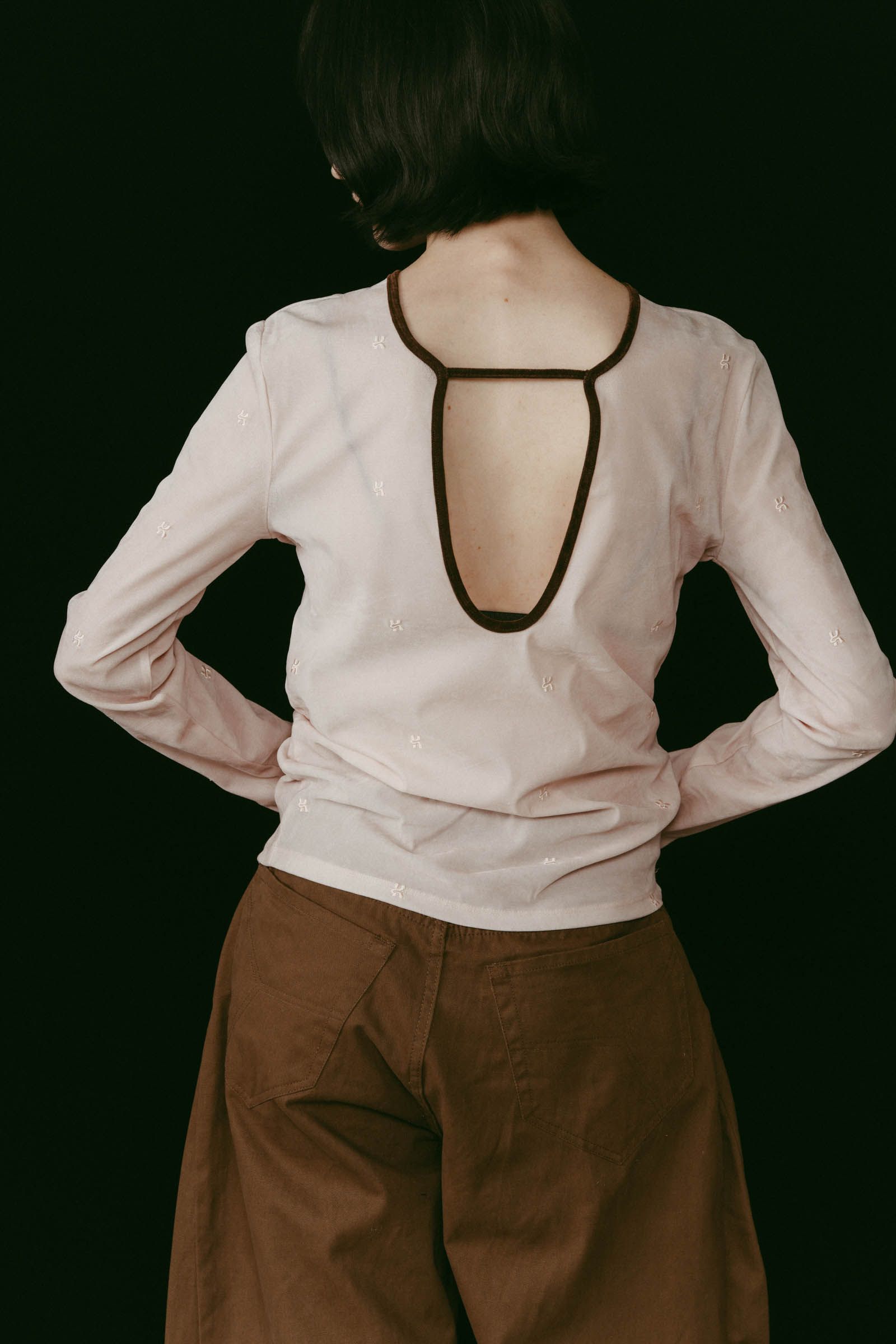 2way sheer velours tops / 2ウェイ シアートップス (ピンク) / 25AW