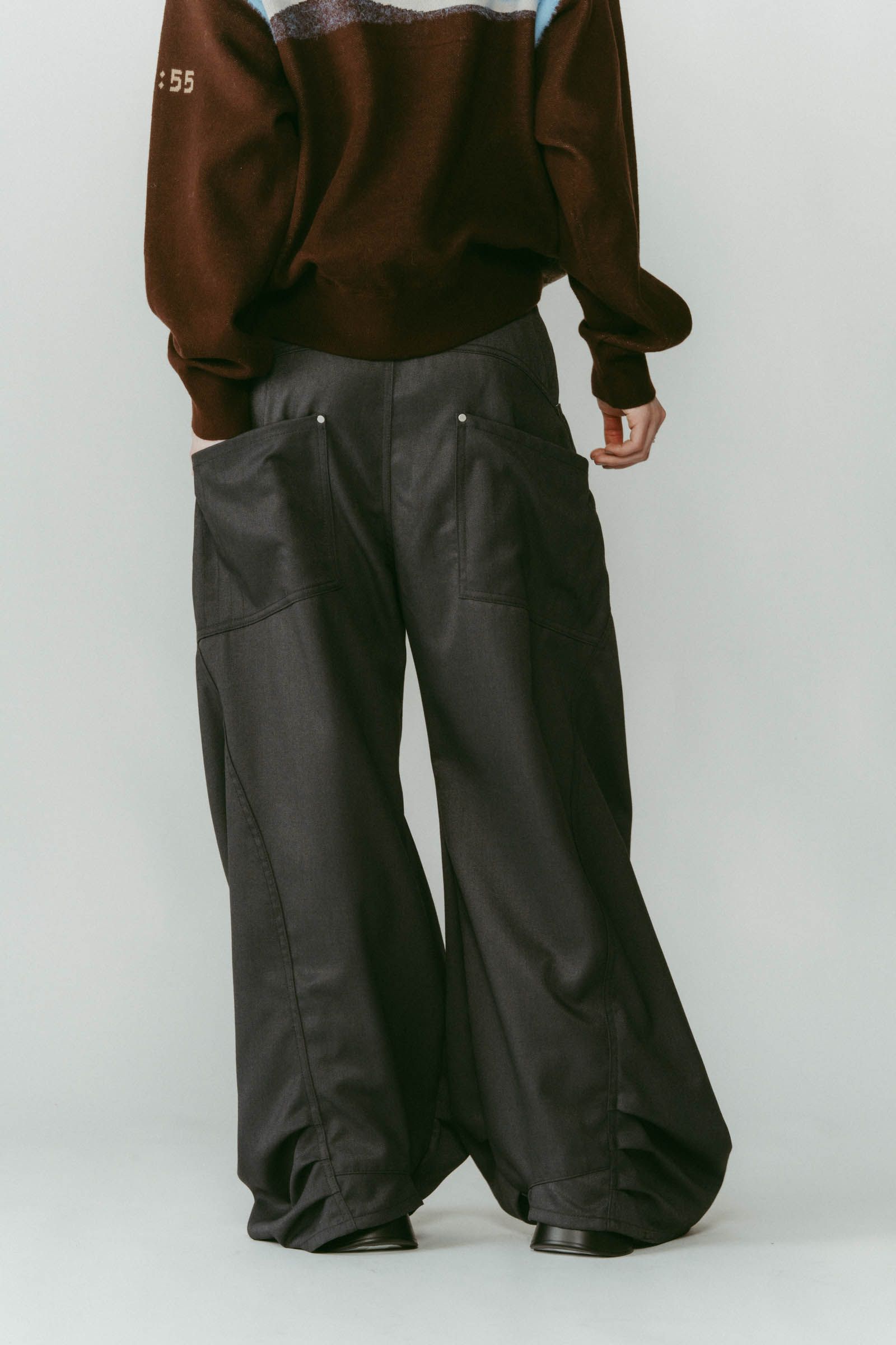 tuck design denim pants / タックデザインデニムパンツ (グレー) / 25AW