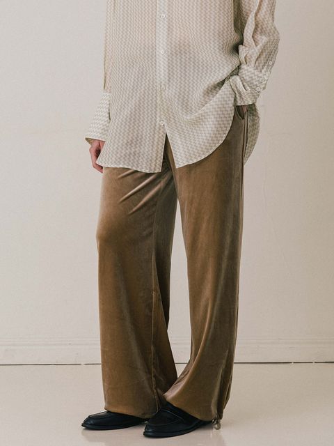 【25AW】HILTON VELOUR PANTS / ヒルトンベロアパンツ (ベージュ)
