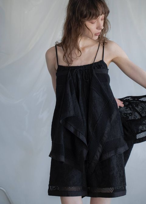 マルチウェイ キャミトップス (ブラック) multi way drape panel cami tops (Black) /  26SS