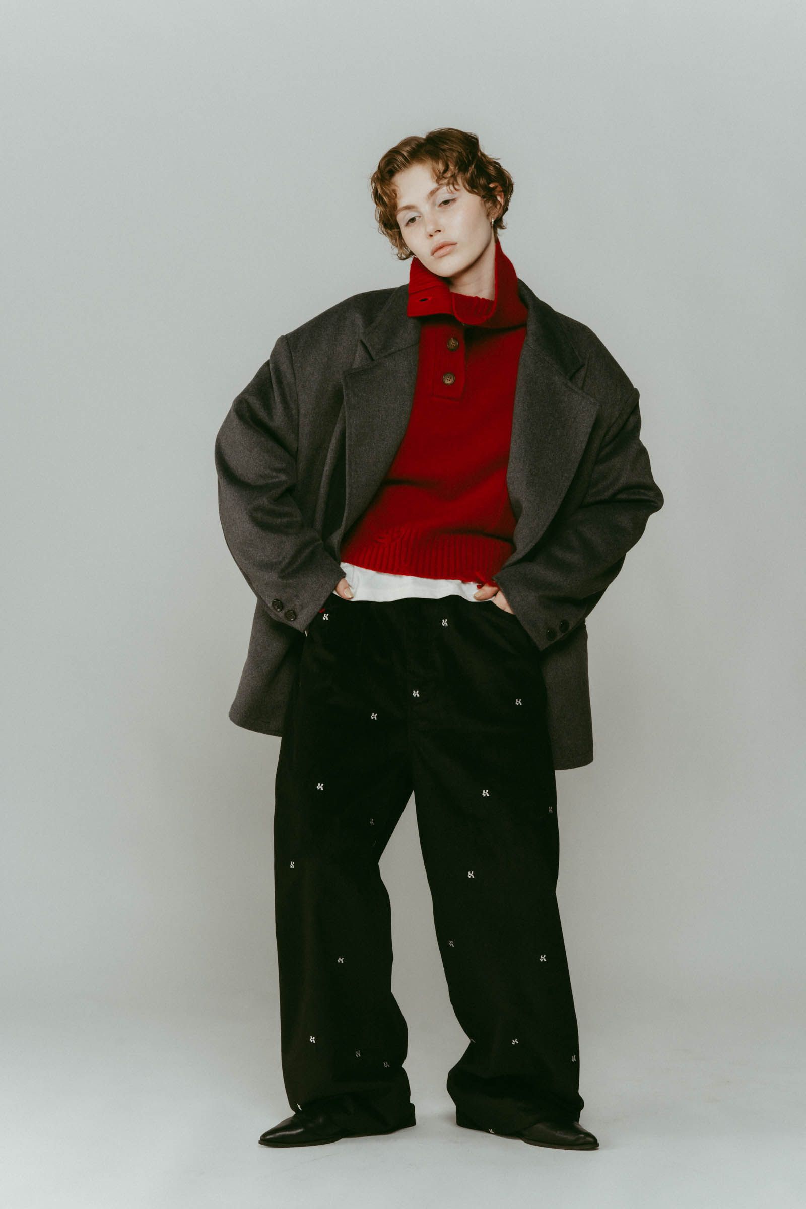 muffler overlay jacket(unisex) / マフラー オーバージャケット (グレー) / 25AW