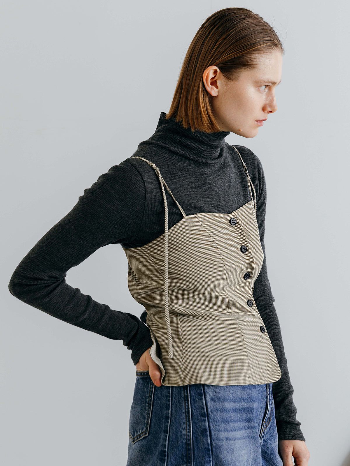 HENRY HIGH NECK TOPS / ヘンリーハイネックトップス (Chacoal gray) / 26SS