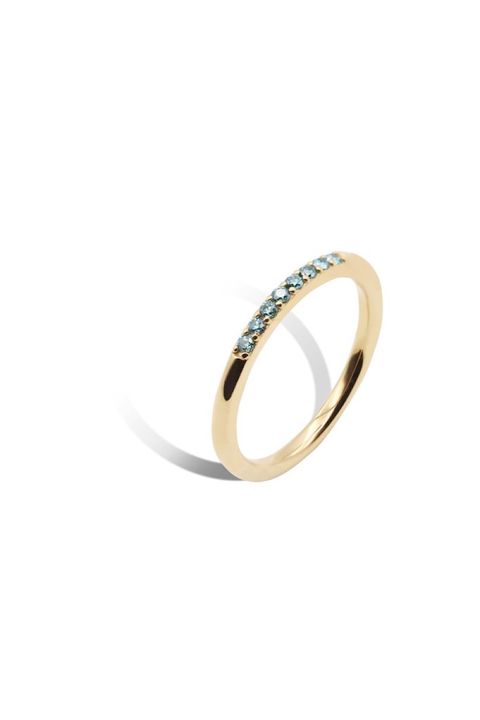 RECTA RING WITH GREEN MOISSANITE / グリーン モアサナイト レクタ リング K10/K18 (イエローゴールド)