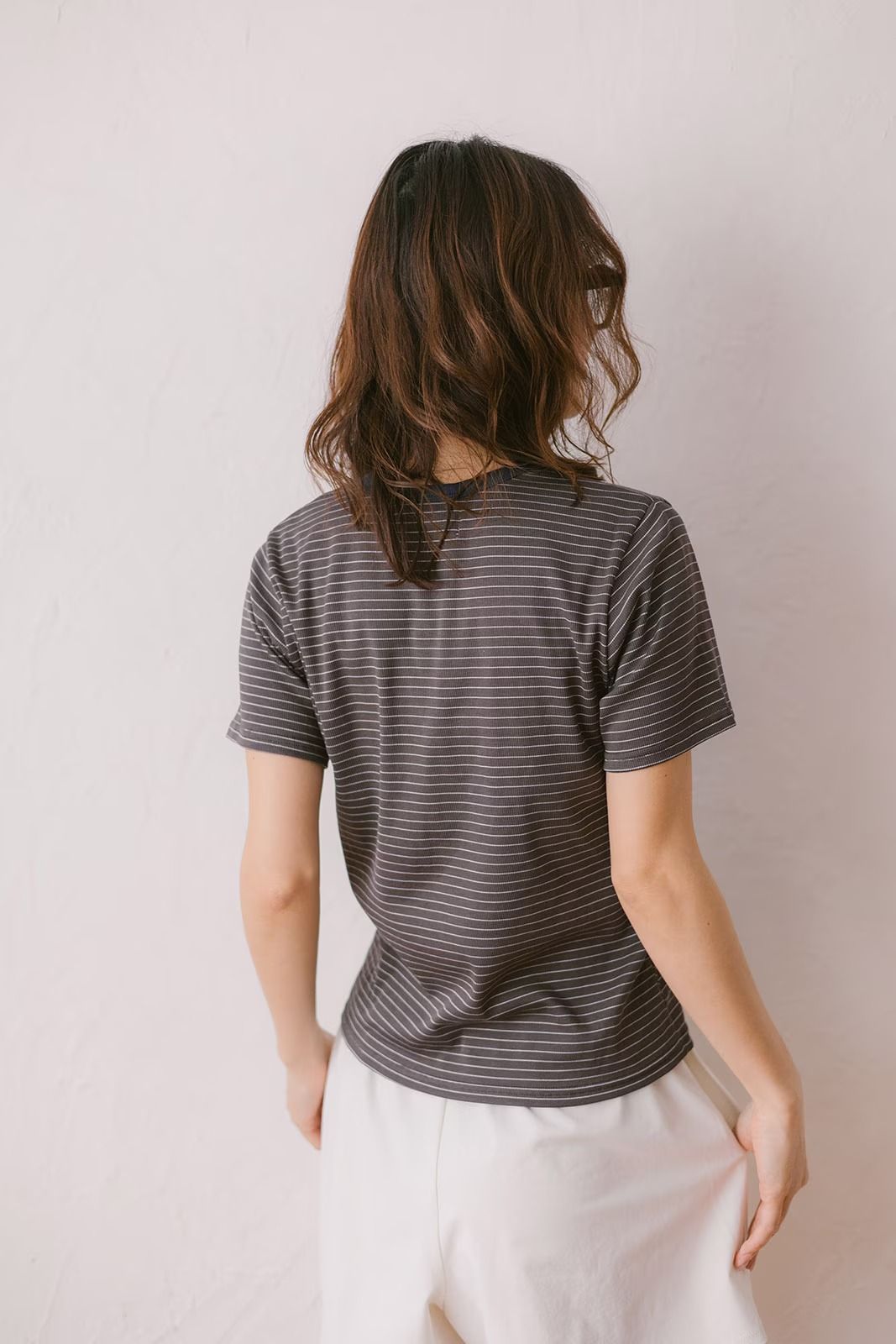 コンフォートスリムボーダーTシャツ (ブラウン) Slim Border T-shirt (Brown /  26SS