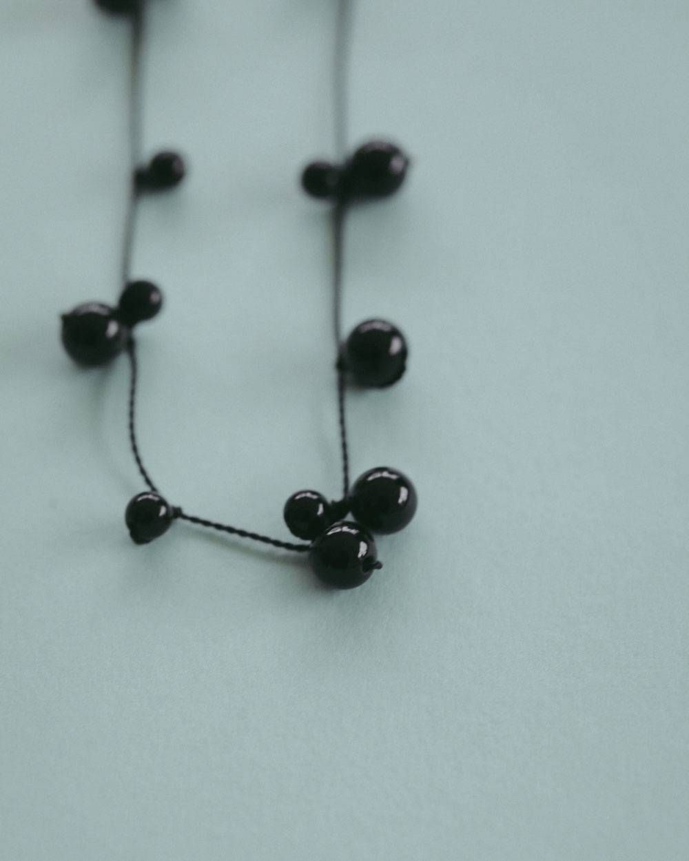 シルクコードネックレス (ブラック) Stone Silkcord Necklace (Black) / 27SS