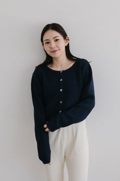クルーネック2WAYニットトップス (ネイビー)