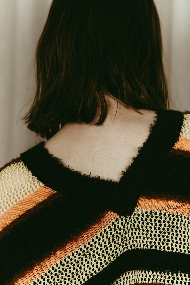 double-faced border knit / ダブルフェイス ボーダーニット (Yellow) / 26SS