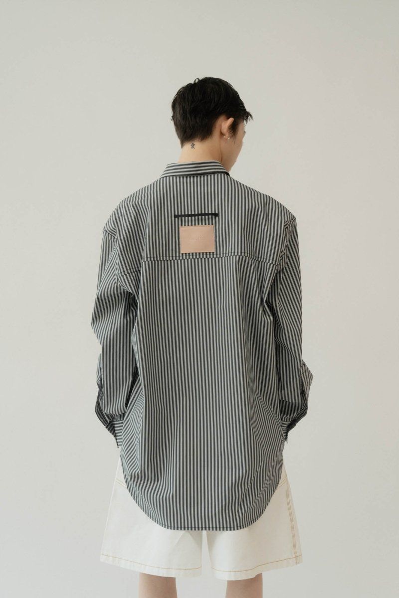 Knuth Marf - label over shirt(unisex) / ラベル オーバー