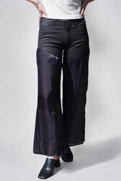 JEAN FLARE PANTS / デニムフレアパンツ (ブラックレザー) / レディース