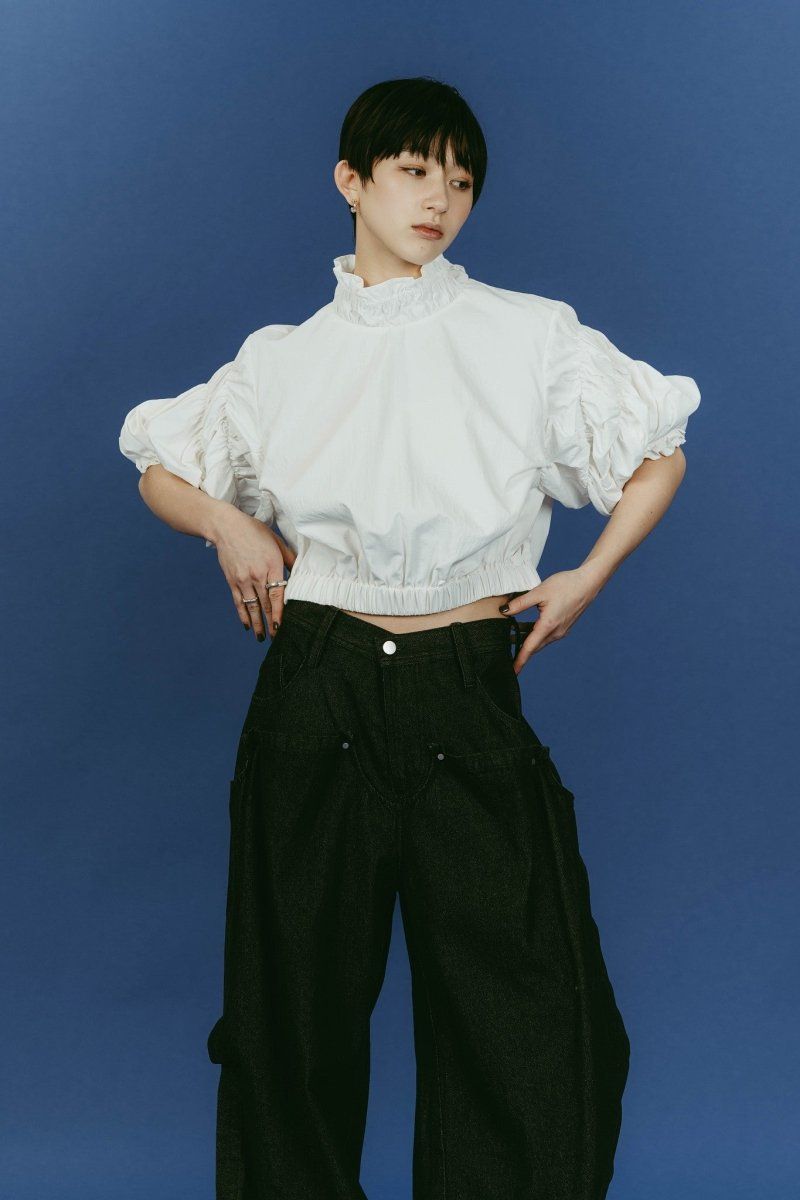 many way frill blouse (White) / メニーウェイ フリルブラウス (ホワイト) / 26SS