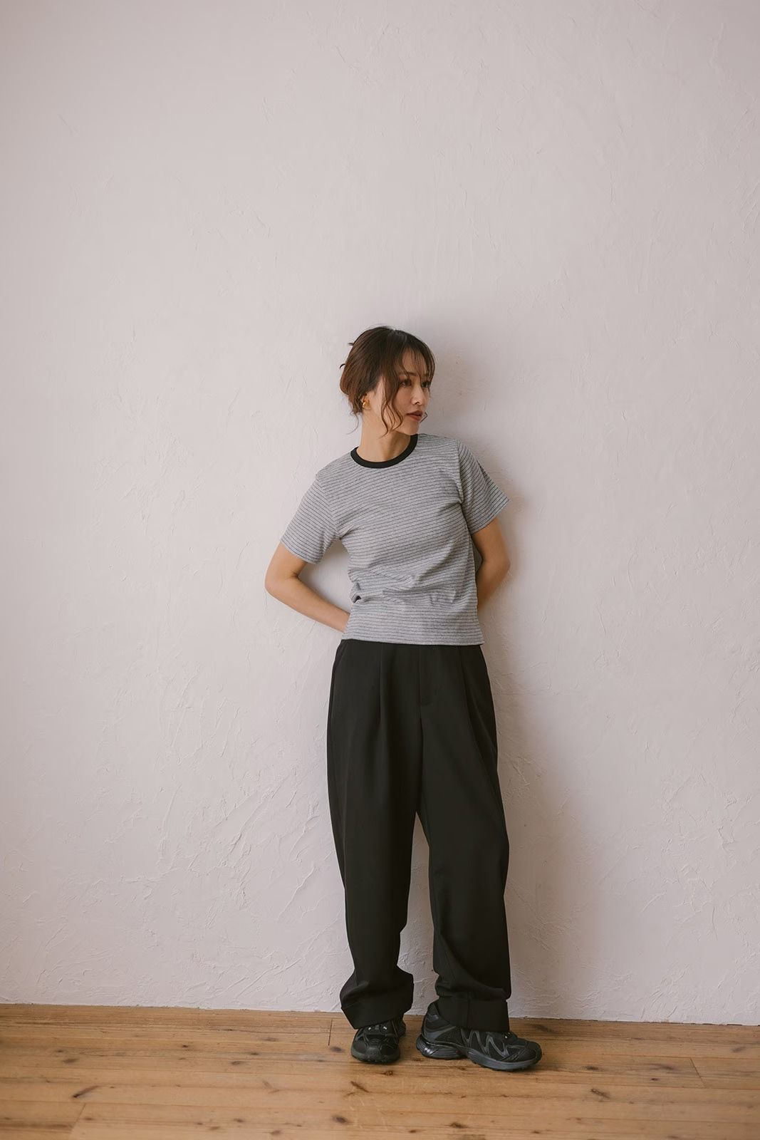 コンフォートスリムボーダーTシャツ (グレー) Slim Border T-shirt (Gray) /  26SS
