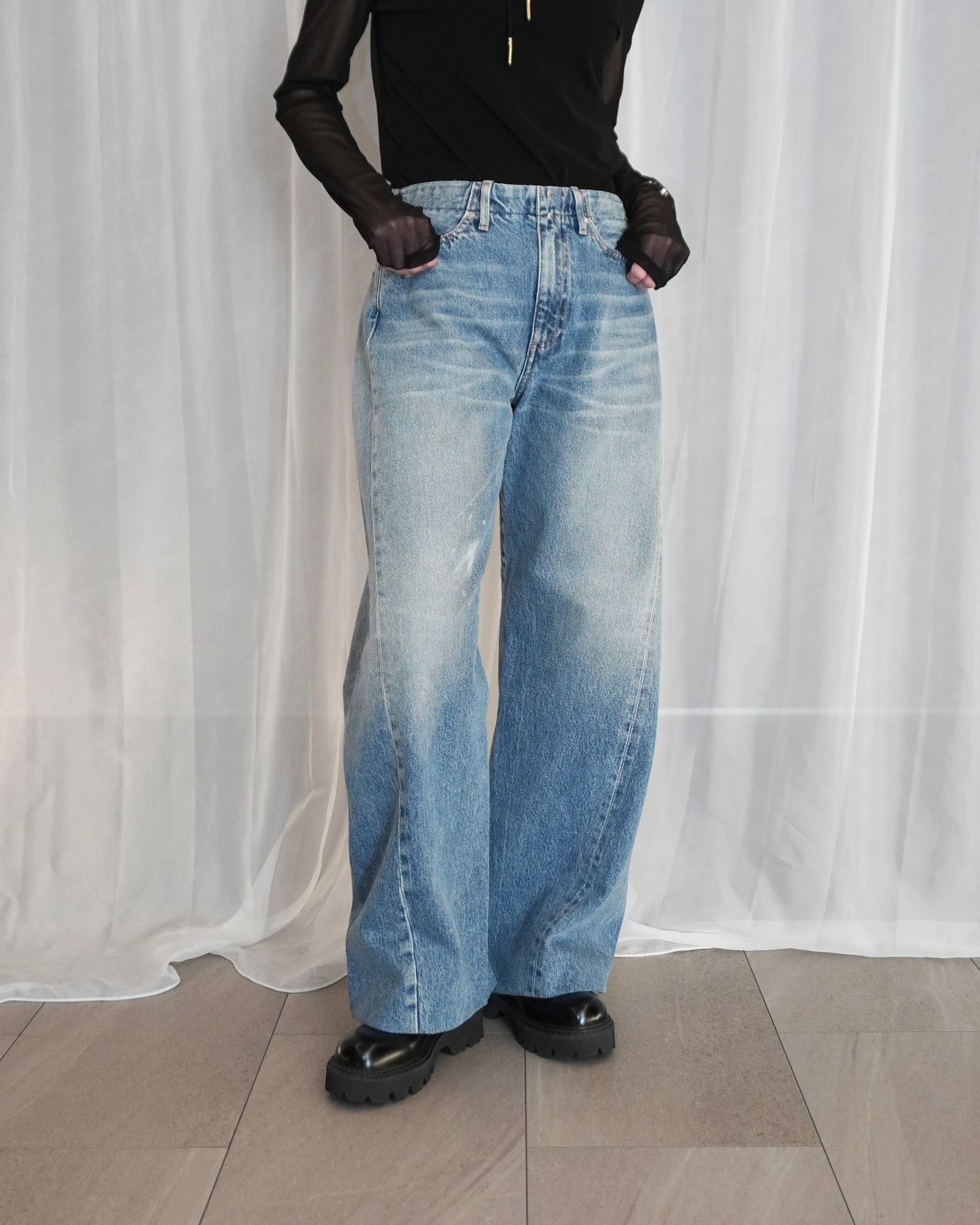 BOY JEAN TROUSERS (Vintage bleach blue) / ボーイジーントラウザーデニム (ヴィンテージブリーチブルー) / レディース