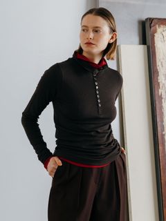 HENRY HIGH NECK TOPS / ヘンリーハイネックトップス (Brown) / 26SS