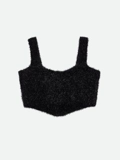 GLITTER KNIT BUSTIER / グリッターニット ビスチェ (ノワール)