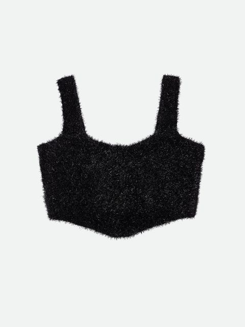 GLITTER KNIT BUSTIER / グリッターニット ビスチェ (ノワール)