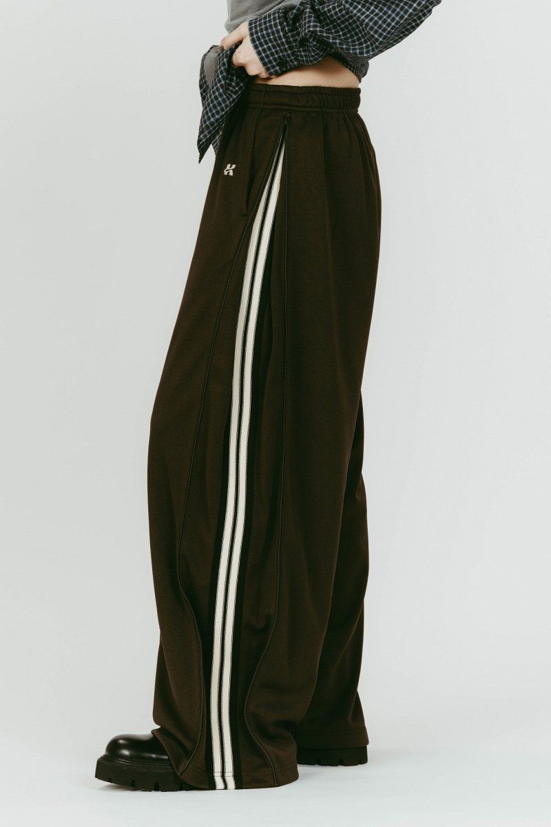 zip-up track pants(unisex) (Brown) / ジップアップ トラックパンツ (ブラウン) / 26SS