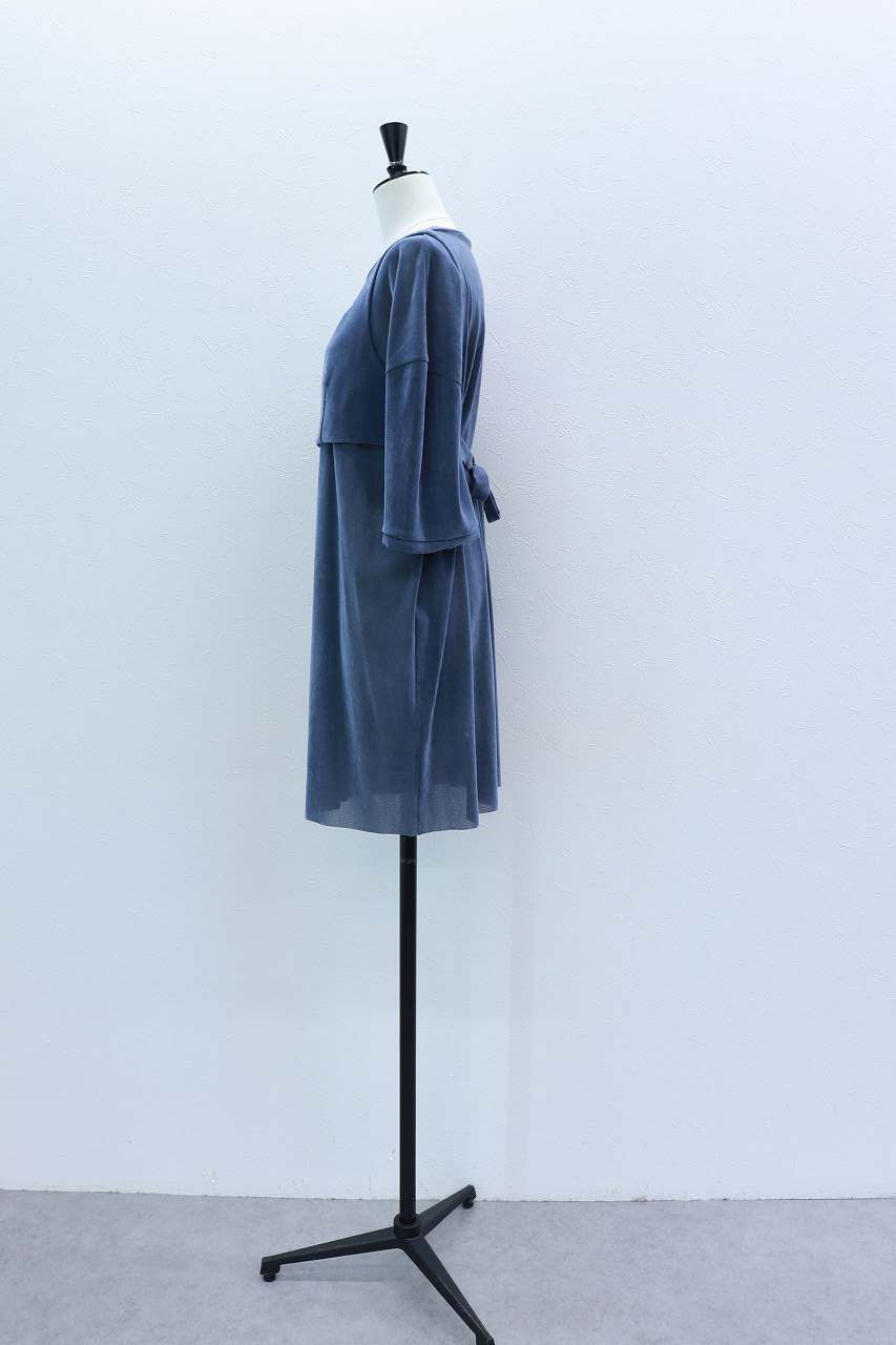 フロッキーチュールベアドレス (ブルーグレー) Flocked Tulle Dress (Blue Gray) /  26AW