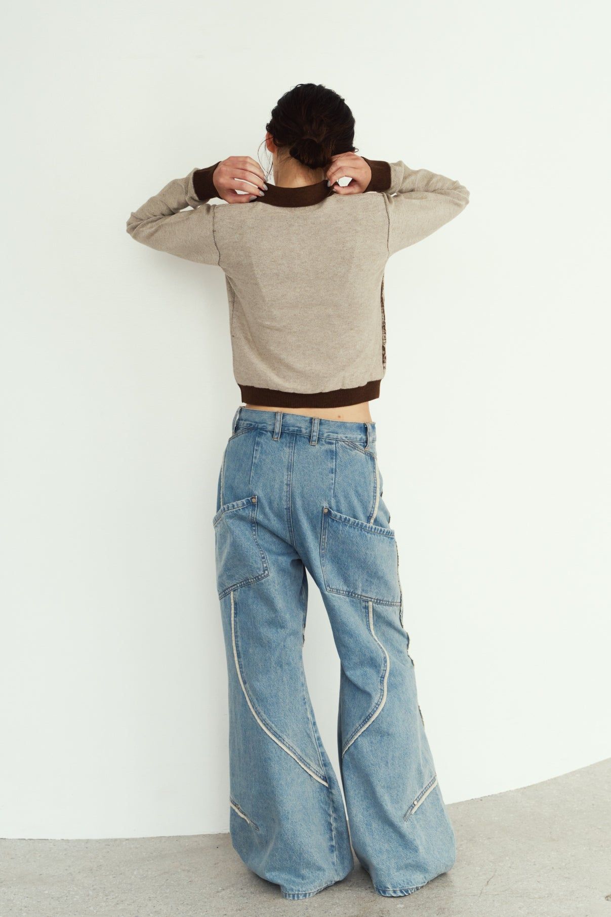 ジャガードポロニット (ブラウン) jacquard polo knit (Brown) / 26AW