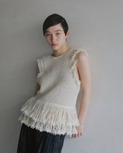 フリンジ ニットタンクトップ (アイボリー) Fringe Knit Tanktop (Ivory) / 26SS