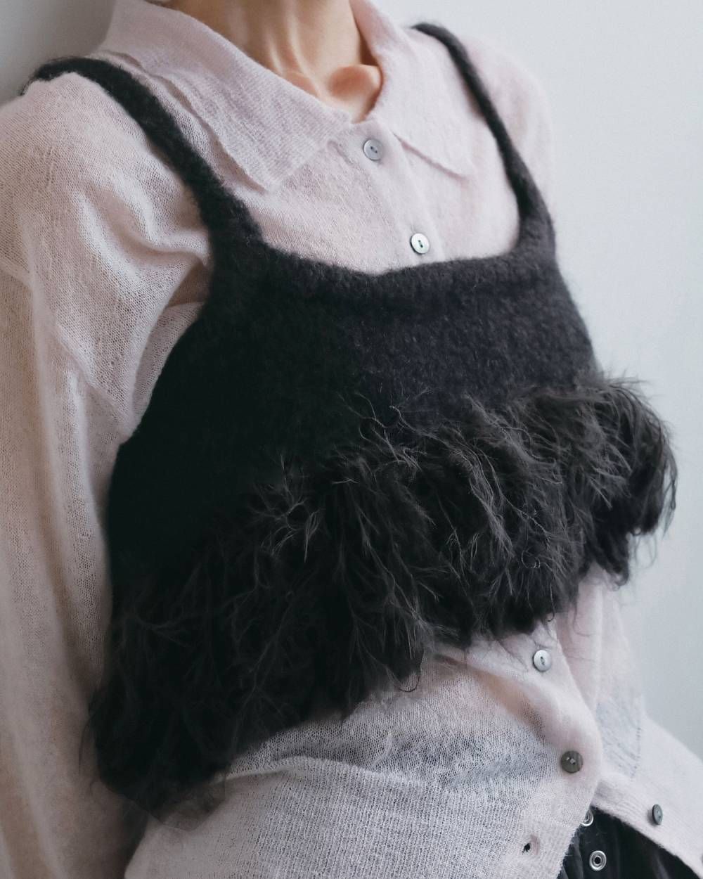 フリンジビスチェ (チャコールグレー) Fringe Bustier (Charcoal gray) / 26AW 【6月29日まで期間限定予約】