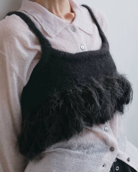 フリンジビスチェ (チャコールグレー) Fringe Bustier (Charcoal gray) / 26AW