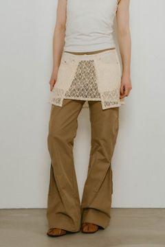 2piece zip flare pants / 2ピース ジップフレアパンツ (ベージュ) / 25SS