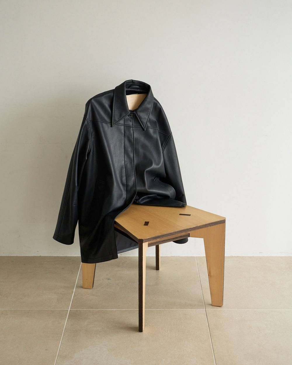 エコレザー オーバージャケット (ブラック) Ecoleather Over Jacket (Black) /  26AW