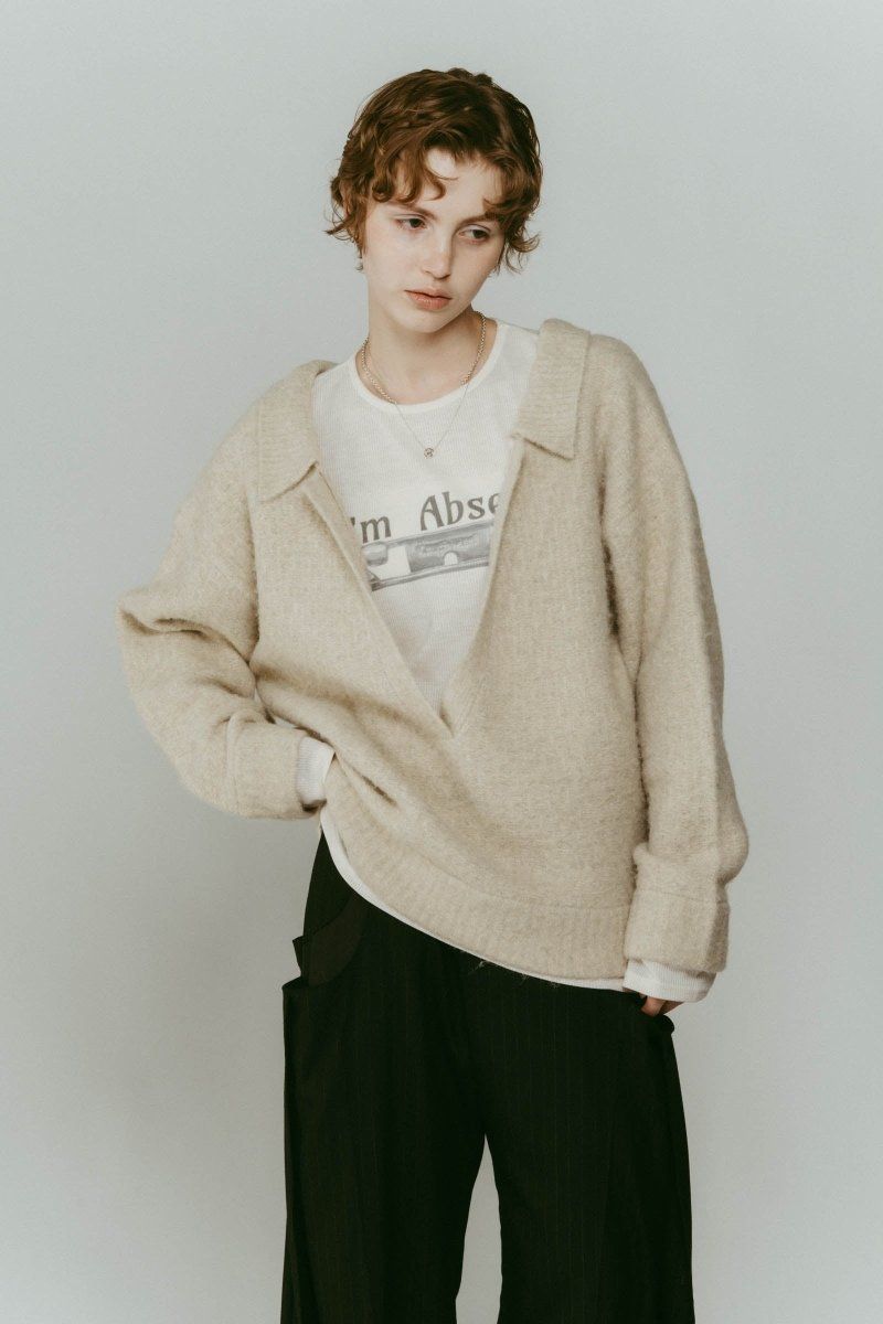 docking loose knit(unisex) / ドッキングルーズニット (アイボリー) / 25AW