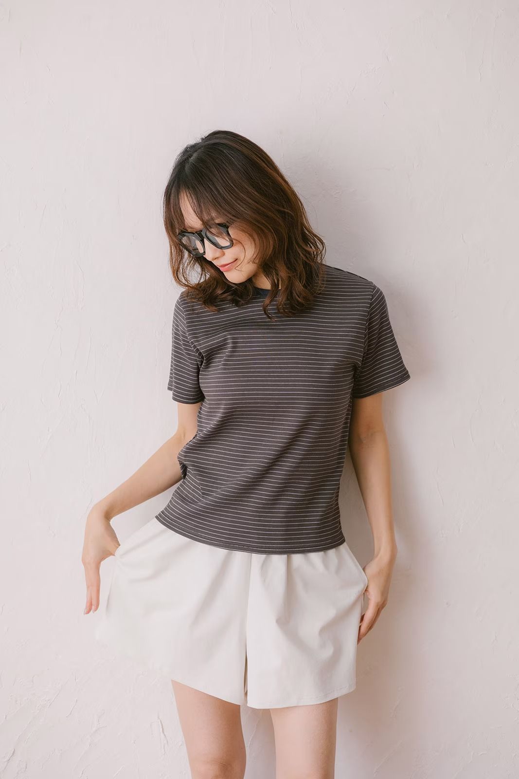コンフォートスリムボーダーTシャツ (ブラウン) Slim Border T-shirt (Brown /  26SS