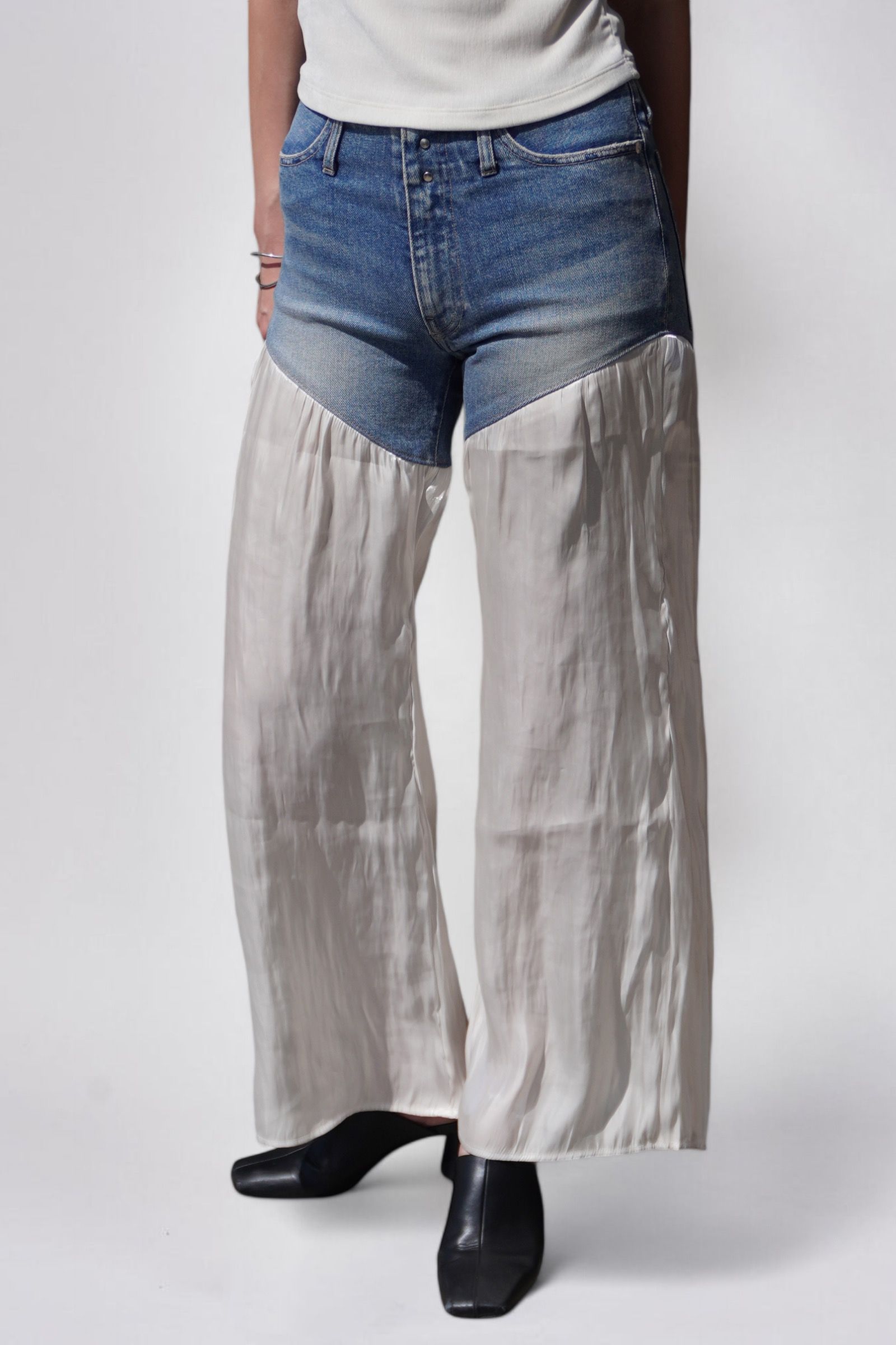 JEAN FLARE PANTS / デニムフレアパンツ (ミッドブルー) / レディース