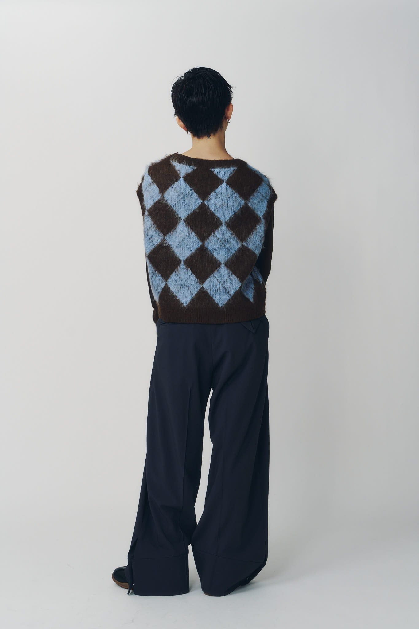 アーガイルニットベスト (ブラウン) argyle knit vest (Brown) / 26AW