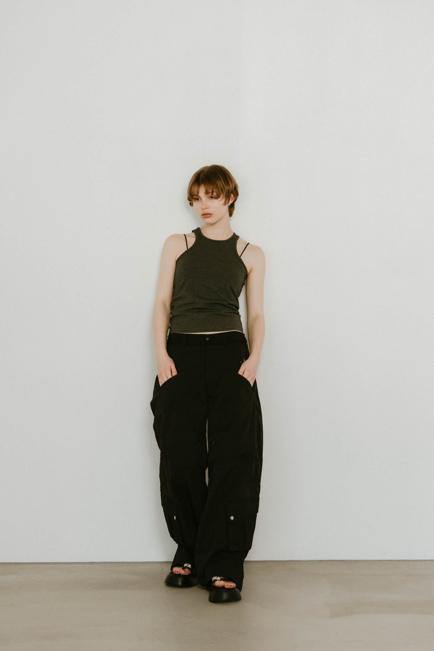 docking nylon pants(unisex) / ドッキングナイロンパンツ (ブラック) / 25SS