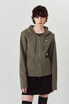 ニットパーカー (グレー) hooded knit parka (Gray) / 26AW