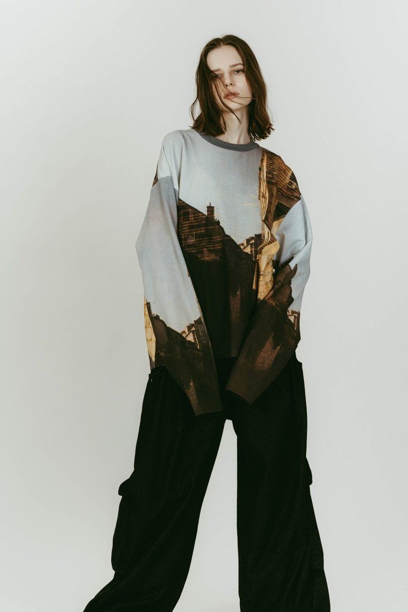 scenery print long sleeve tee (Croatia) / プリントロングスリーブTシャツ (クロアチア) / 26SS