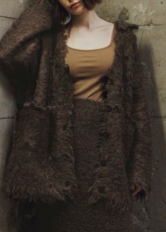 brushed lightly reversible knit cardigan / リバーシブルニットカーディガン (ブラウン) / 25AW