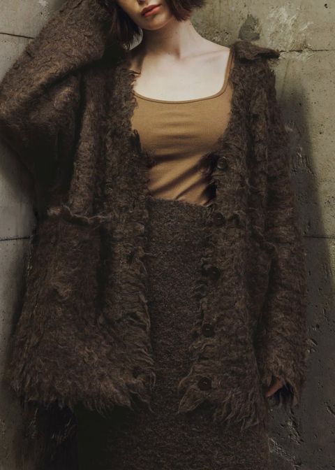 brushed lightly reversible knit cardigan / リバーシブルニットカーディガン (ブラウン) / 25AW