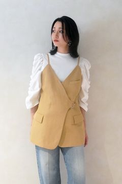 LINEN GILET / リネンジレ (ベージュ)