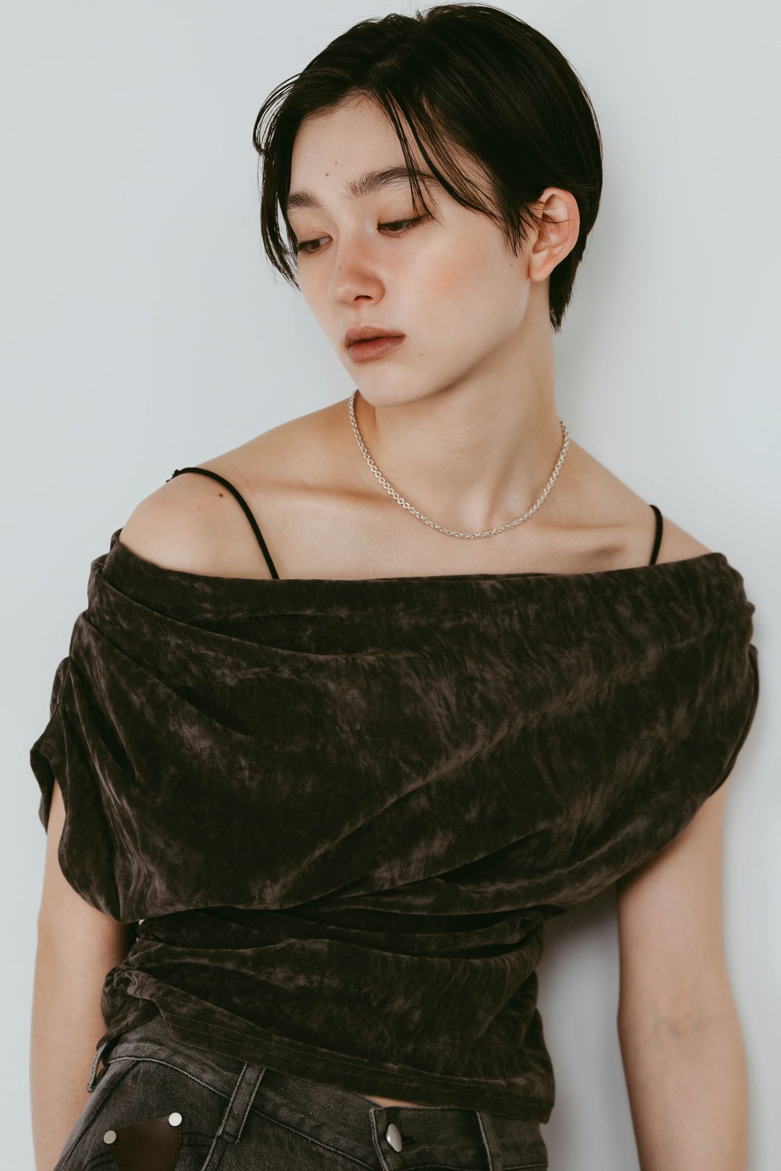 シアーベロア トップス (グレー) sheer velour top (Gray) /  26SS