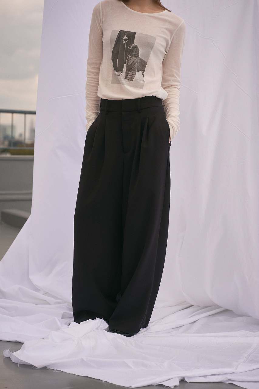 ドレープワイドパンツ (ブラック) Draped Wide-Leg Pants (Black) /  26AW