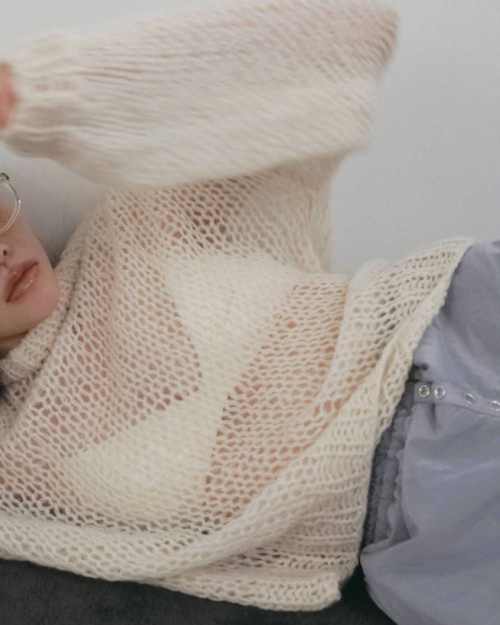 ローゲージモヘアニット (アイボリー) Lowgauge Mohair Knit (Ivory) / 26AW 【6月29日まで期間限定予約】