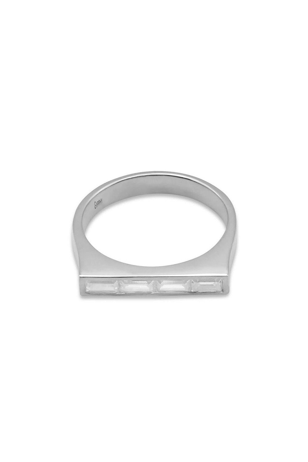 MOISSANITE BAGUETTE LINE RING / モアサナイト バゲット ライン リング K9/K18 (ホワイトゴールド)