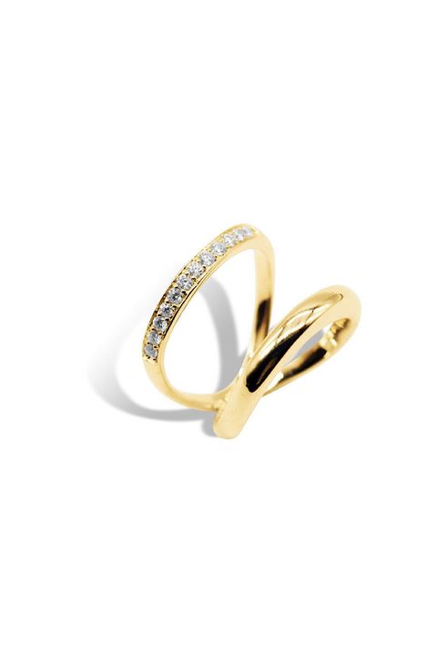 DOUBLE STRING MOISSANITE RING / ダブル ストリング モアサナイト リング STERLING SILVER 925 (ゴールドベルメイユ)