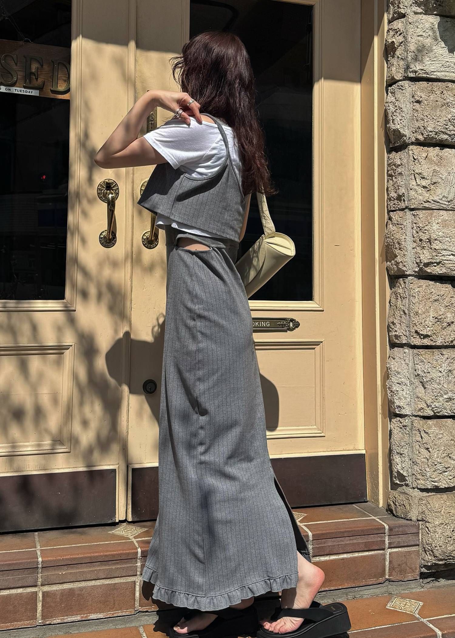 レイヤード3ピース ワンピース (ミックス) asymmetry layered 3 piece stripe OP (Mix) /  26SS