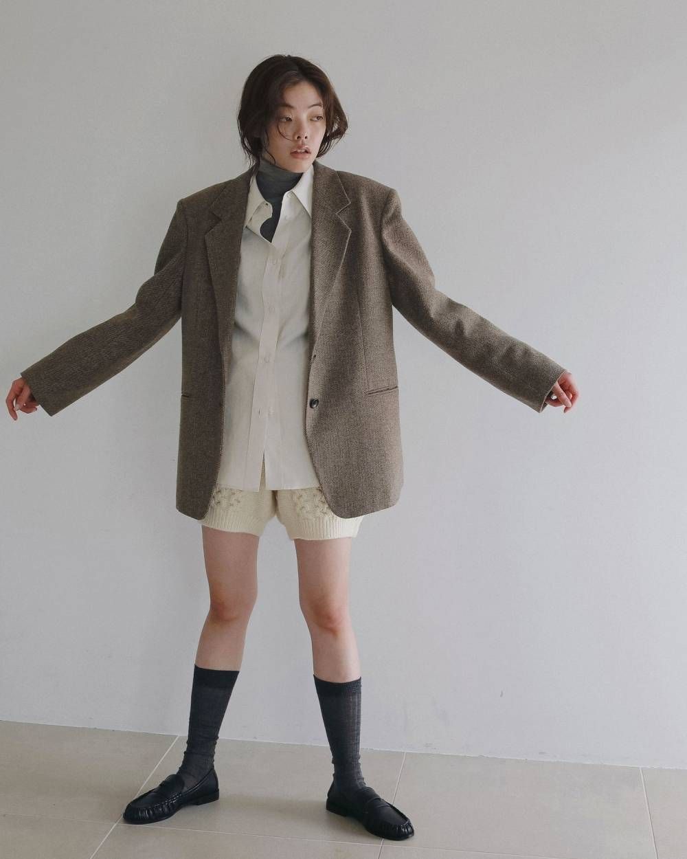 ヘリンボーン ウール ジャケット (ベージュ) Herringbone Wool Jacket (Beige) /  26AW