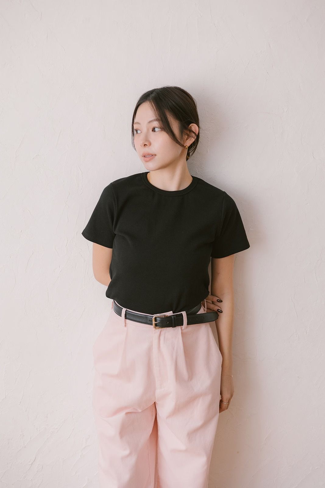 ベーシックスリムハーフスリーブTシャツ (ブラック) Basic T-shirt (Black) /  26SS