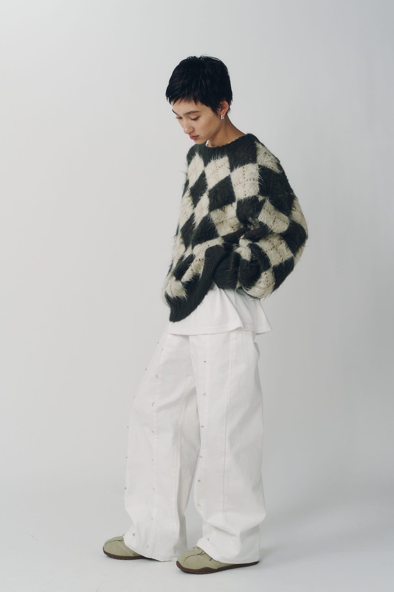 アーガイルニット (ブラウン) argyle knit(unisex) (Brown) / 26AW