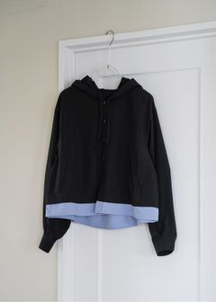 UVカット フーディトップス (ブラック) UV cut layered hem shirt hoodie tops (Black) /  26SS