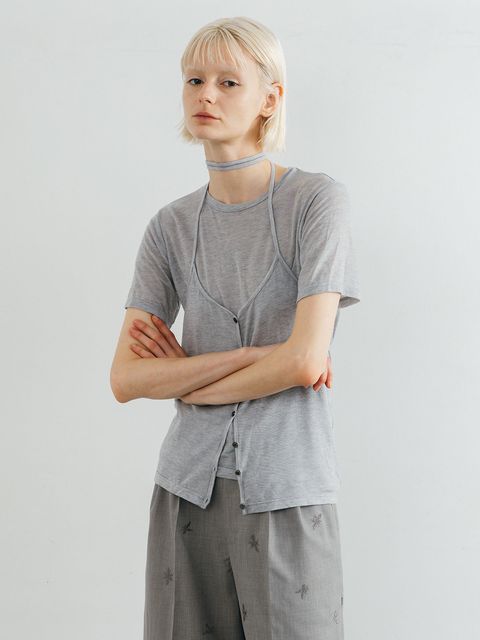 レイヤードカットトップス (グレー) LAYERED CUT TOPS (Gray) /  26SS