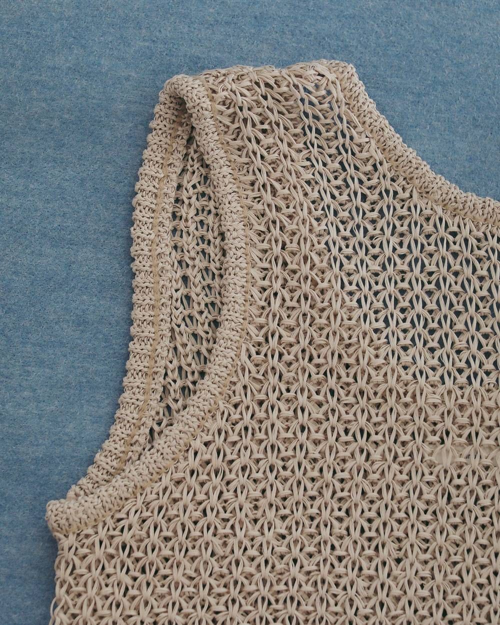 ペーパーヤーン ニットベスト (ベージュ) Paperyarn Knit Vest (Beige) / 27SS