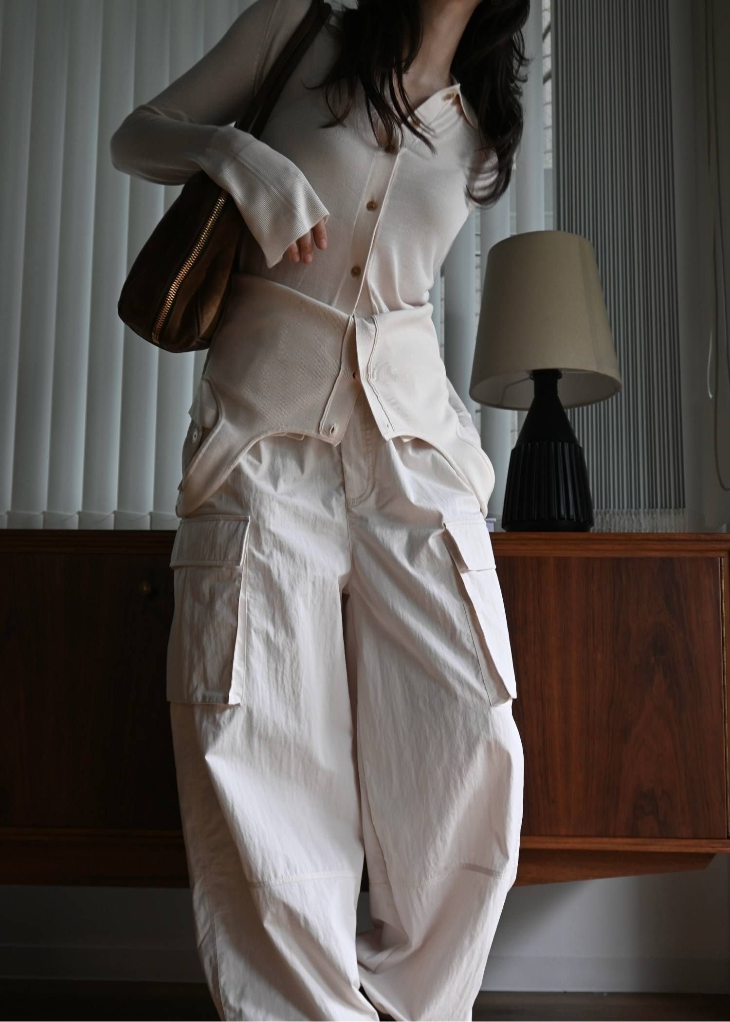 ニットシャツ&タンクトップ (パウダーピンク) shirt collar & tank knit ensemble (Powder pink) /  26SS